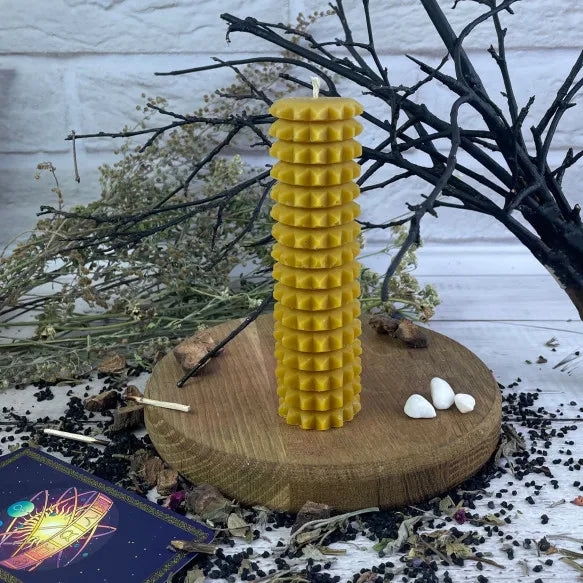 Yellow Wax Candle - Spiked, Protective